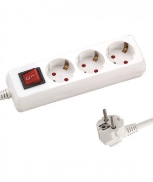 ΠΟΛΥΠΡΙΖΟ 3 ΘΕΣΕΩΝ ΜΕ ΚΑΛΩΔΙΟ ΚΑΙ ΔΙΑΚΟΠΤΗ 3X1,5mm 1,5m ΜΕ ΠΡΟΣΤΑΣΙΑ ΕΠΑΦΩΝ