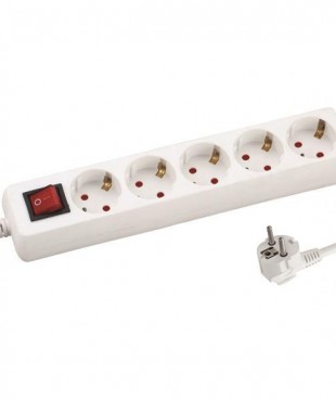  ΠΟΛΥΠΡΙΖΟ 5 ΘΕΣΕΩΝ ΜΕ ΚΑΛΩΔΙΟ ΚΑΙ ΔΙΑΚΟΠΤΗ 3X1,5mm 1,5m ΜΕ ΠΡΟΣΤΑΣΙΑ ΕΠΑΦΩΝ