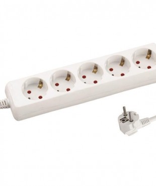  ΠΟΛΥΠΡΙΖΟ 5 ΘΕΣΕΩΝ ΜΕ ΚΑΛΩΔΙΟ 3X1,5mm 1,5m ΜΕ ΠΡΟΣΤΑΣΙΑ ΕΠΑΦΩΝ